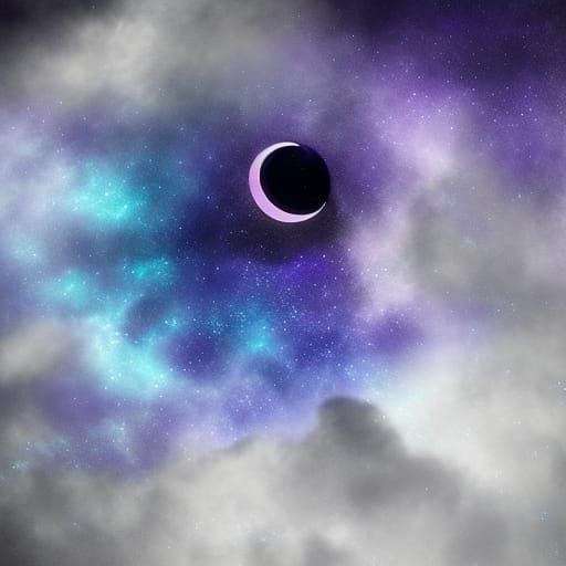 Shimmery pearlescent purple Crescent moon that glitters Blue& Silver glow& magical vibes& Beautiful vibes& witchy vibes