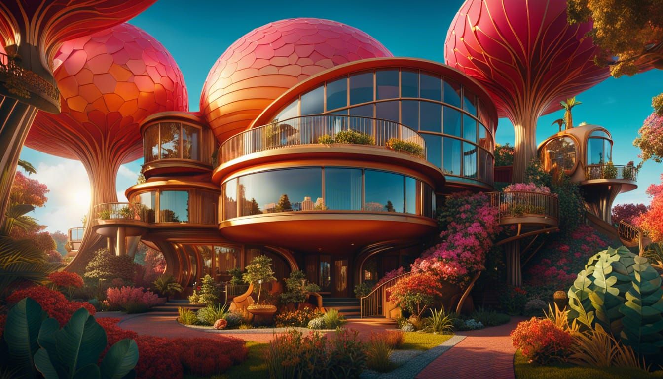 Surreal Avant-Garde Home: Intricate Architecture in Earthy T...