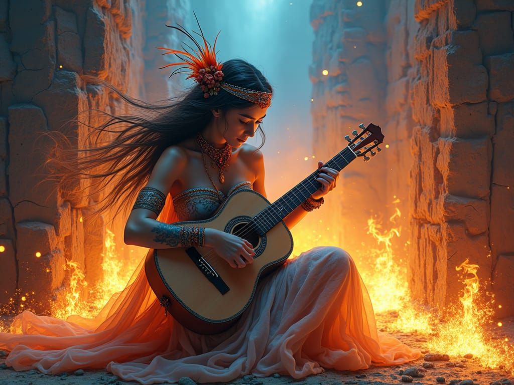 Resilience in Rhapsody: A Dreamlike Fusion of Fire and Art