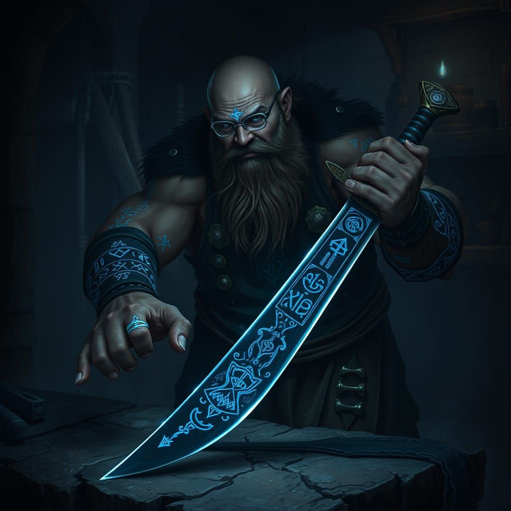 Dwarven Rune Smith in Mystical Shadows
