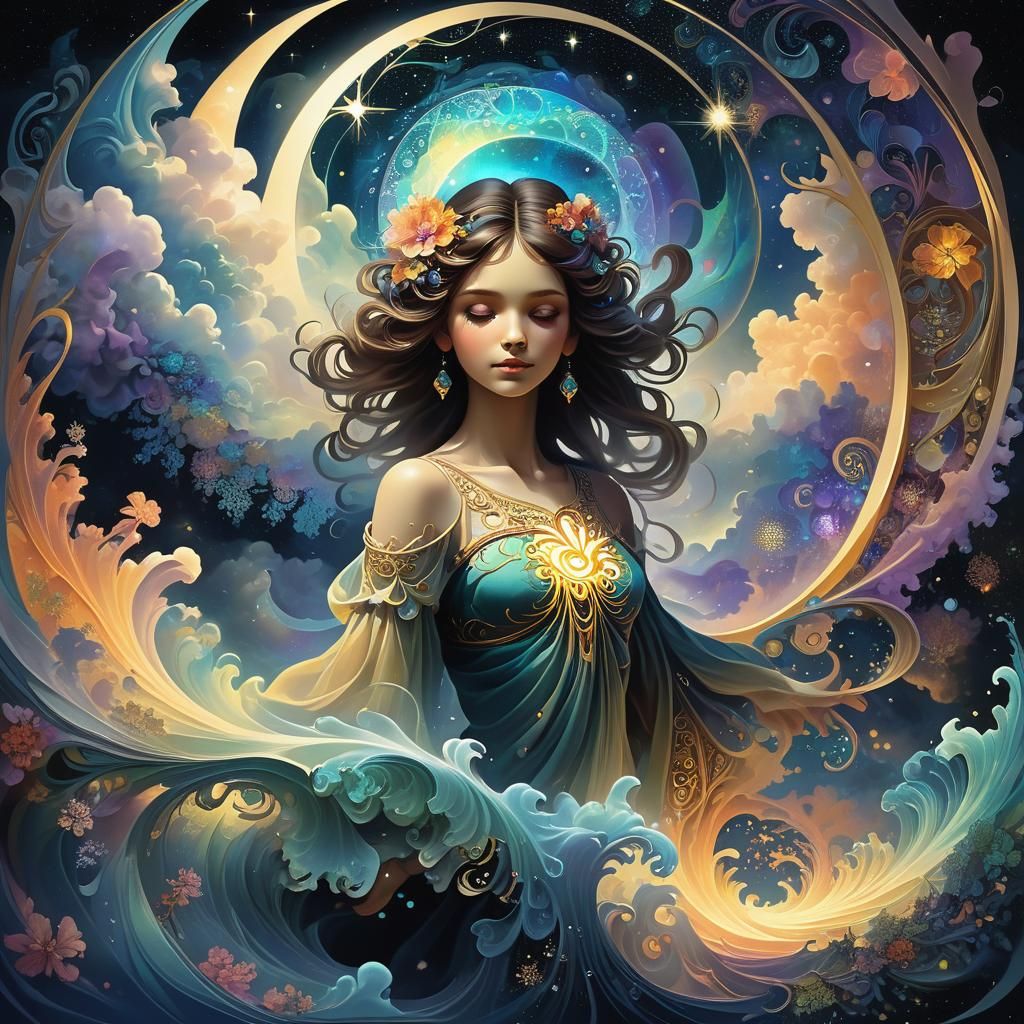 Abstract Rebirth: Vector Fractal in Cosmic Illustration