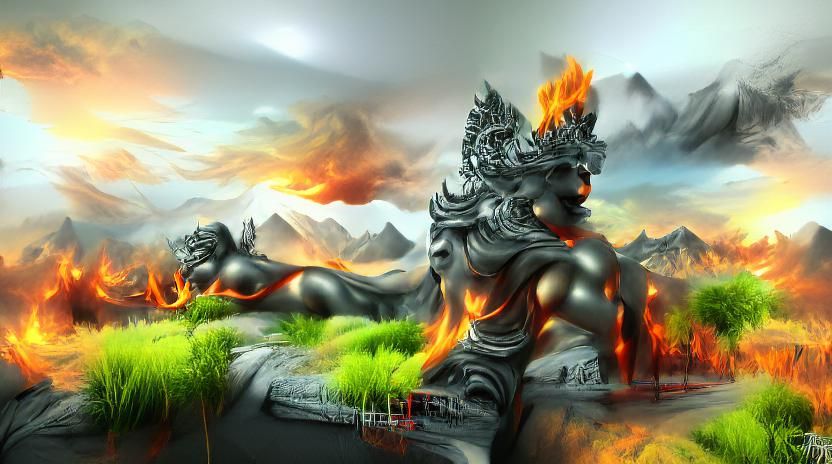 Agni, God of Fire: Digital Illustration in 8K