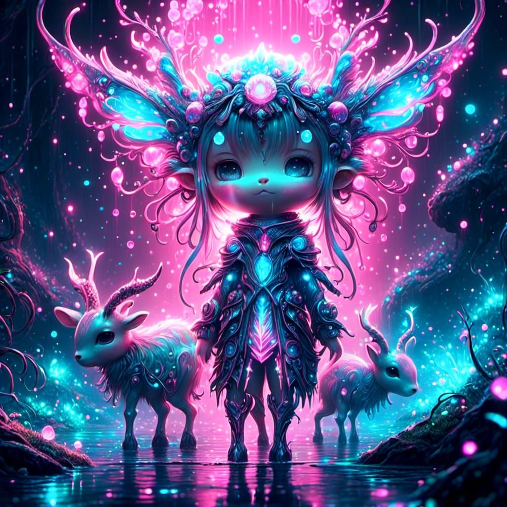 Ethereal Swamp Guardian: A Bioluminescent Fantasy