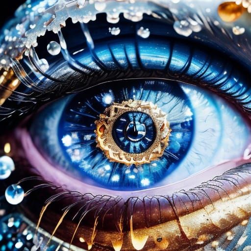 Ice Fairy Portrait in Alphonse Mucha Style