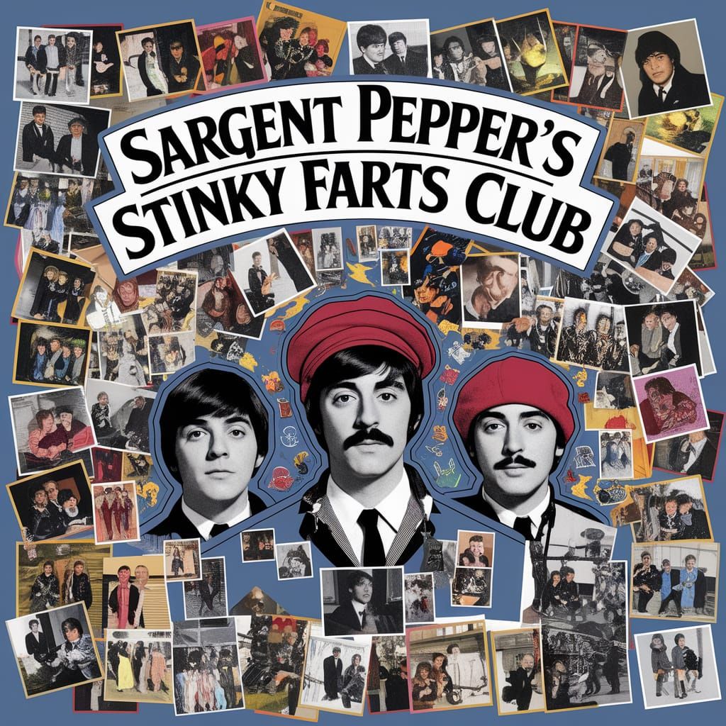 Sgt. Pepper Album Art Collage in Chaotic Style