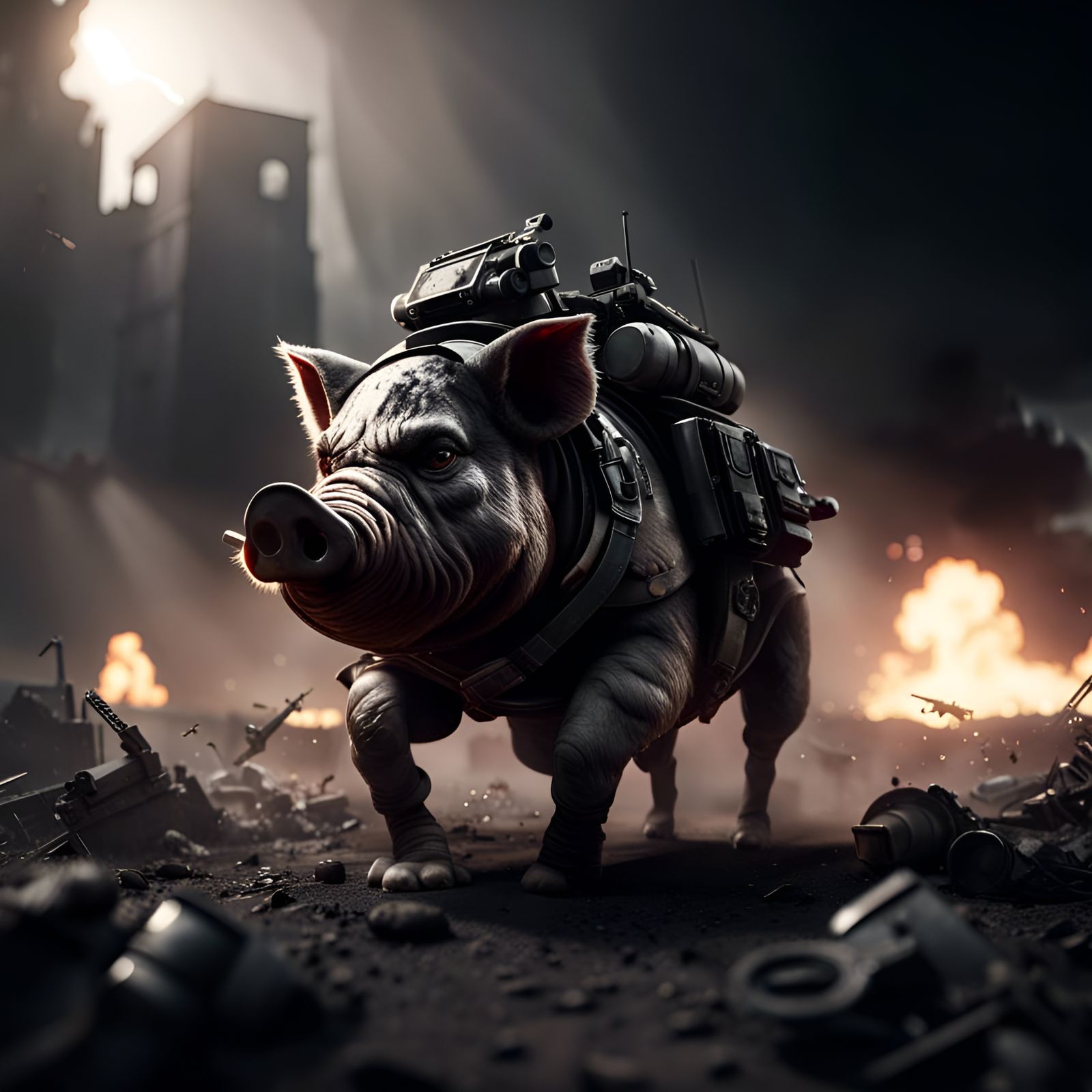 War Pigs on Battlefield: 3D Game Cinematic