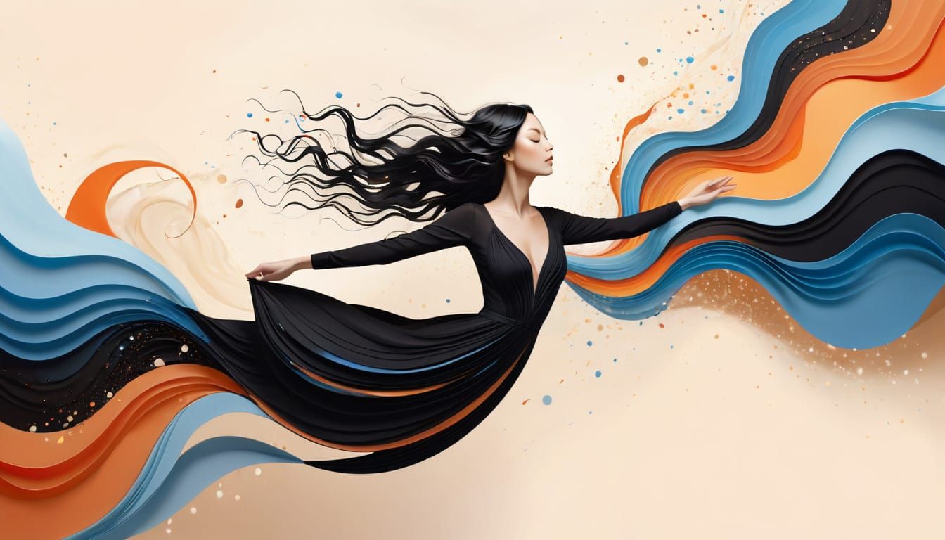 Surreal Woman Floats into Dreamlike Plane