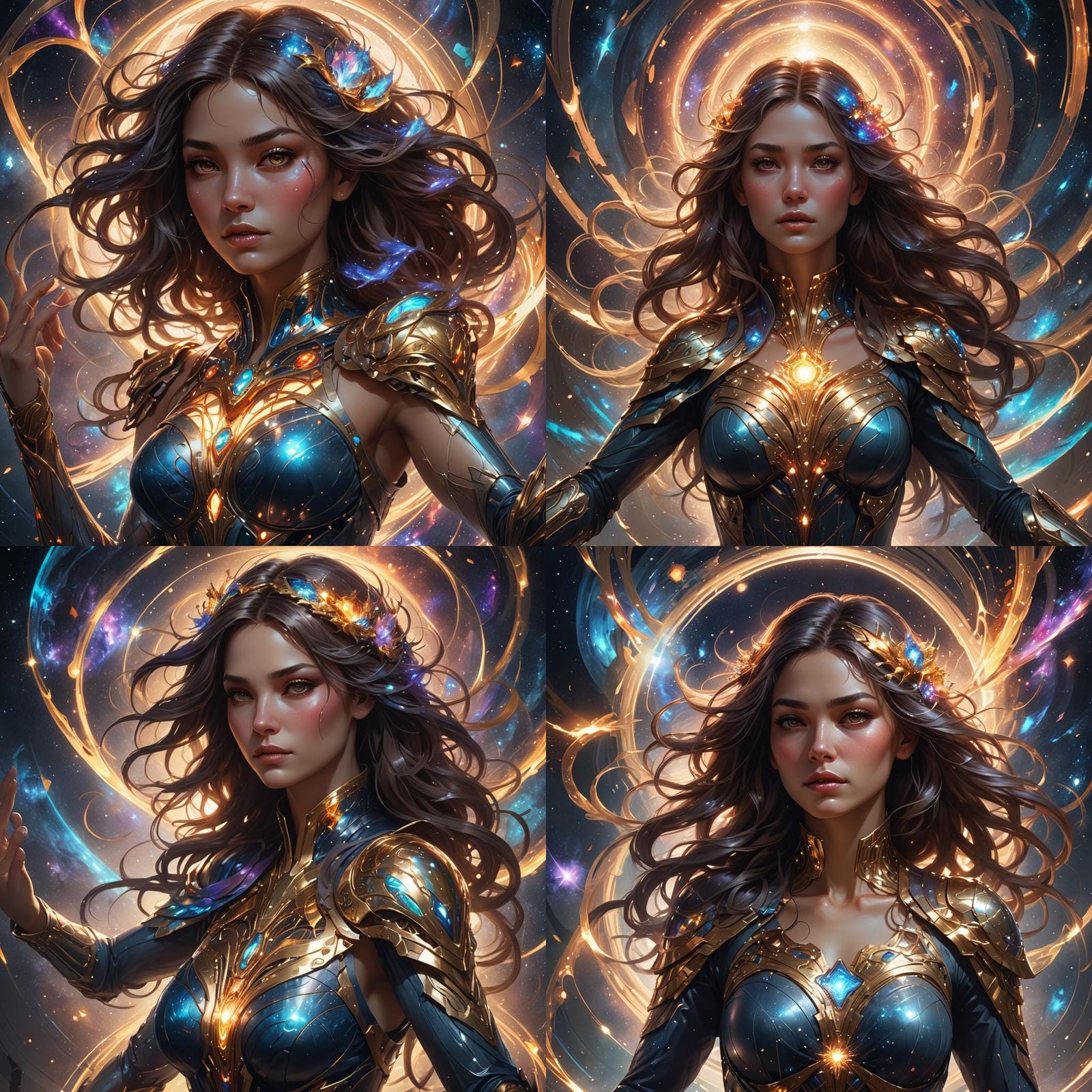 Galactic Woman Portrait in Hyperdetailed Style