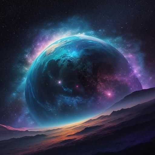 Astronaut Gazing at Nebula: Whimsical Fantasy Art