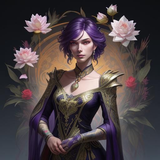 Iceskating Woman in Art Deco Style, Fantasy Art