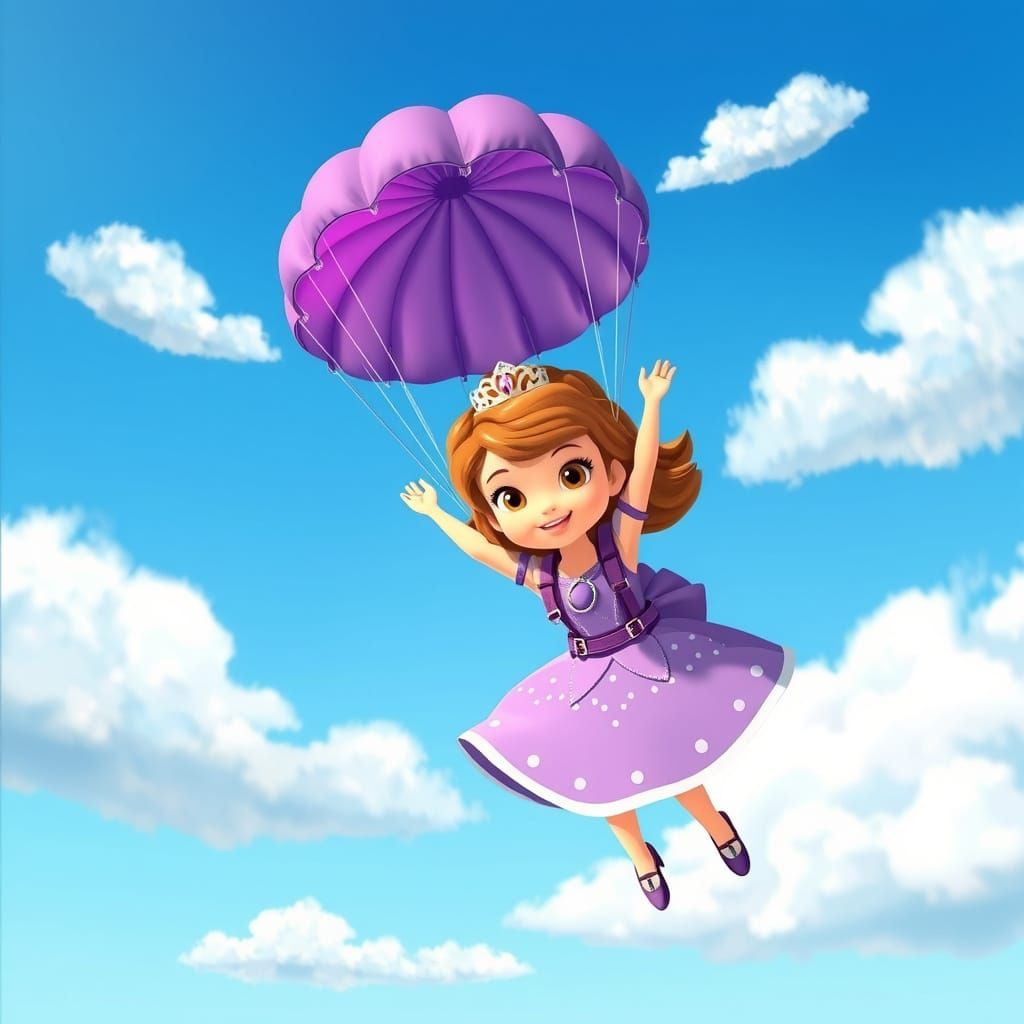 Princess Sofia Skydiving in Disney Jr Style