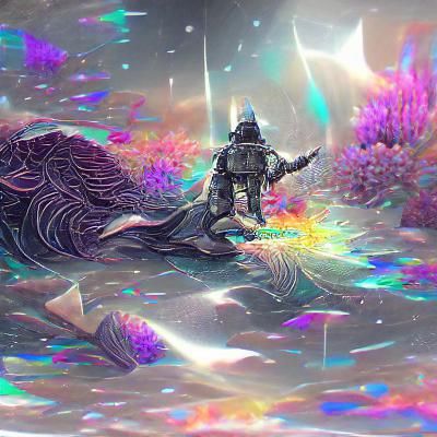Fallen Knight in Cosmic Astral Illustration