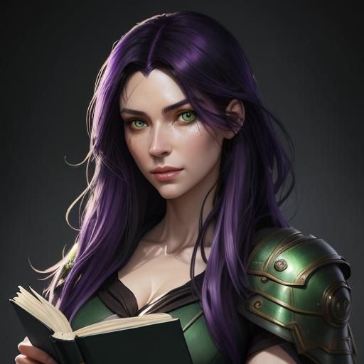 Girl Reading Book: Hyperdetailed Art Nouveau Portrait