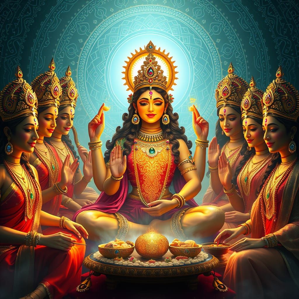 Ultra-Realistic Digital Painting of Maa Durga and Her Divine...