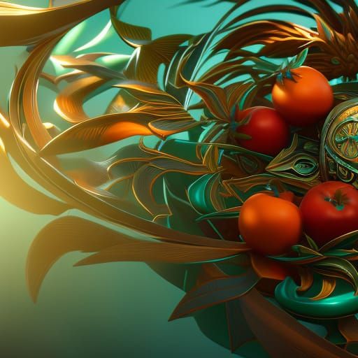 Hyperdetailed Fruit Bowl Concept Art in 8K