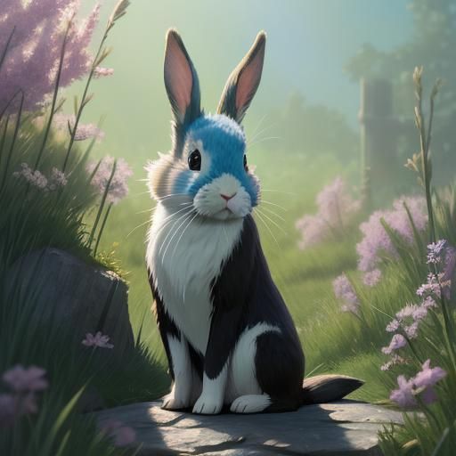 Cute Bunny in Studio Ghibli Anime Style