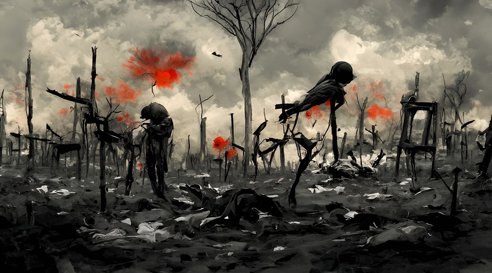 Explosive Battlefield Trauma: A Digital Painting