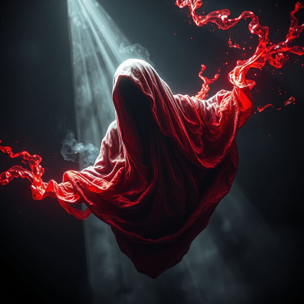 Ethereal Velvet Specter Radiating Cheerfulness in Digital Pa...