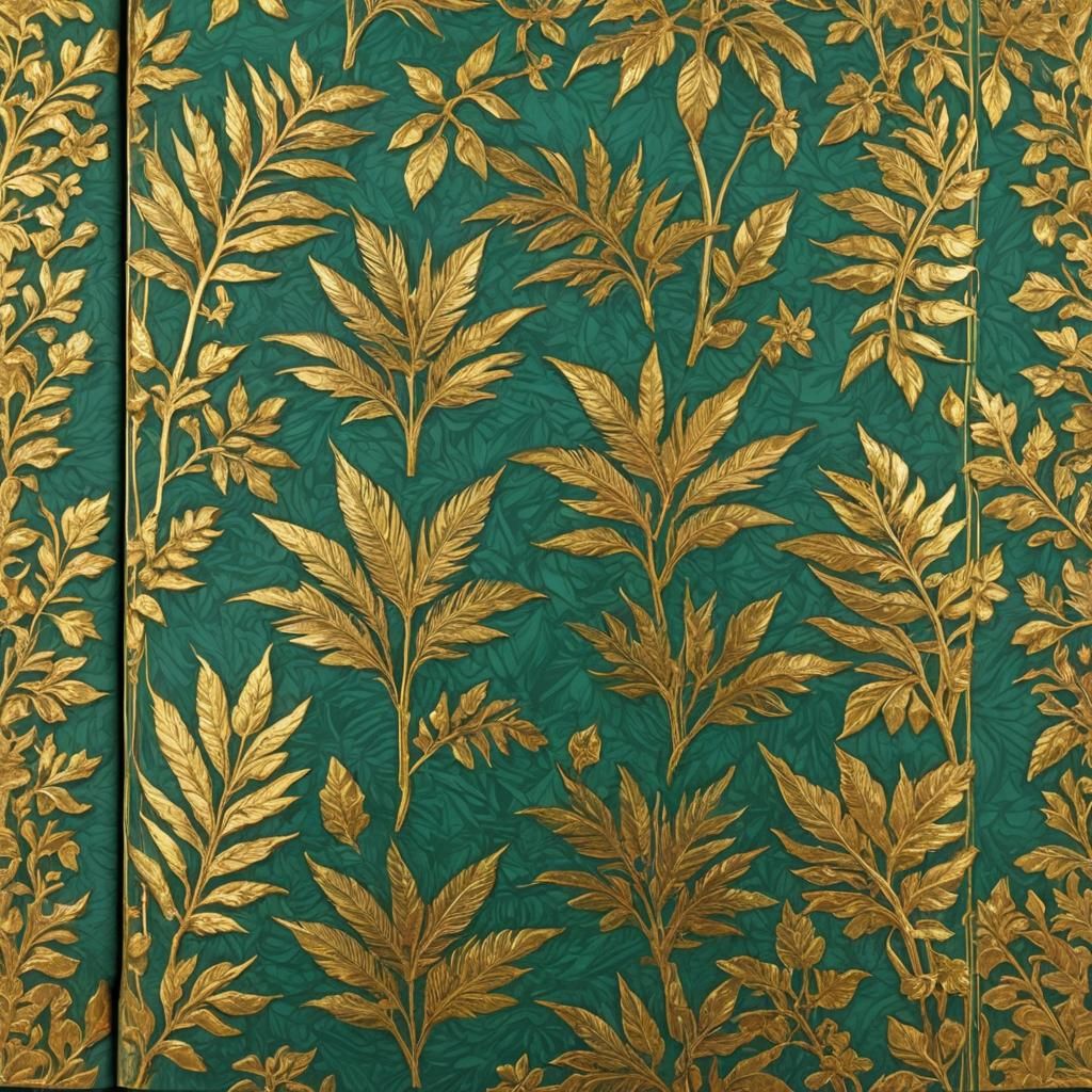 Ornate Booklet with Palm Leaf Binding and Gold Leaf