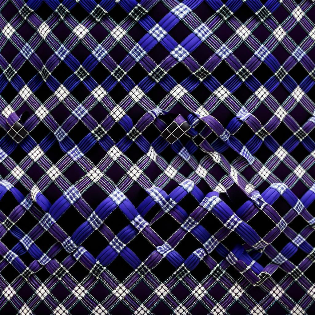 purple blue and white tartan plaid wedding intricate details...