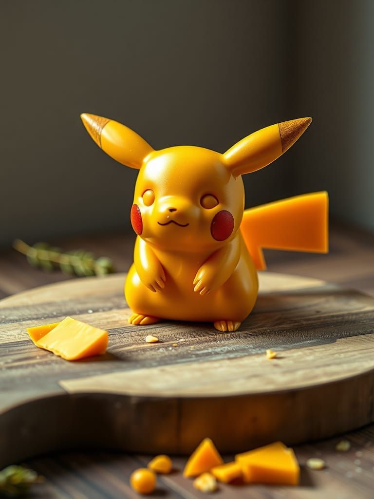 Warmth and Comfort in Cheddar Cheese Pikachu Sculpture