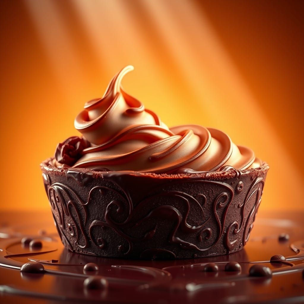 Surreal Chocolate Wonderland in Ethereal Golden Light