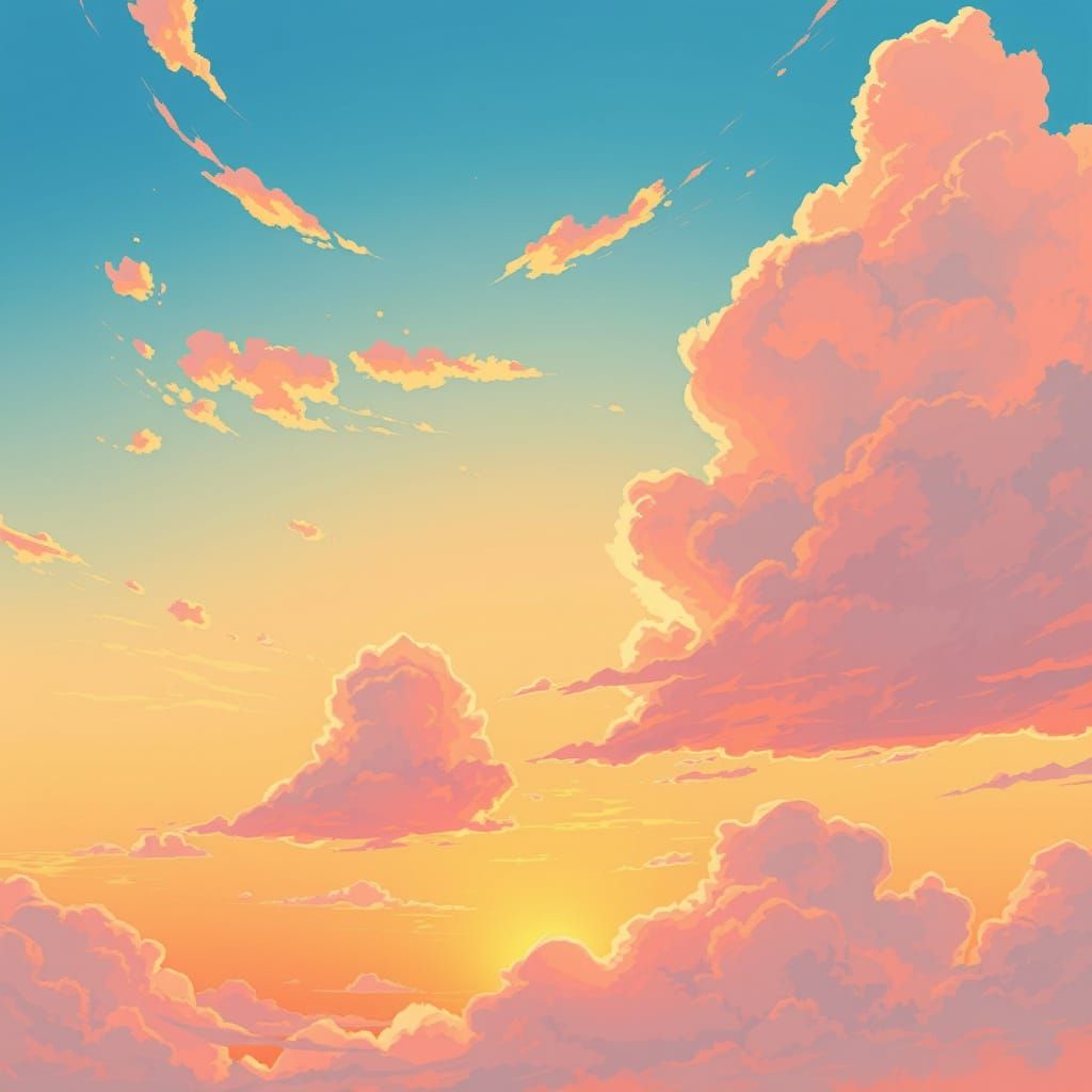 Whimsical Manga Sunset