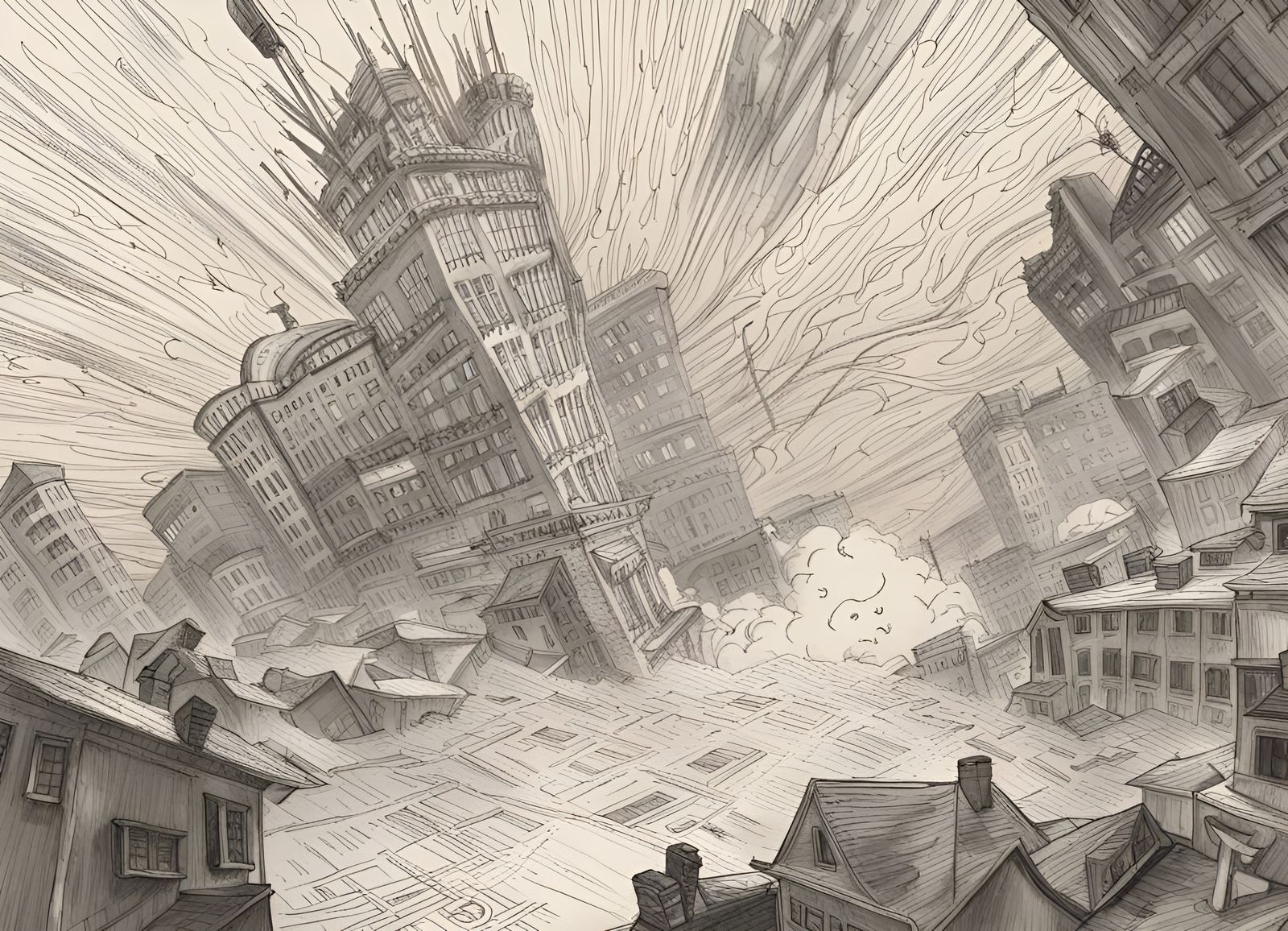 Catastrophic Earthquake in Impressionist Outsider Art