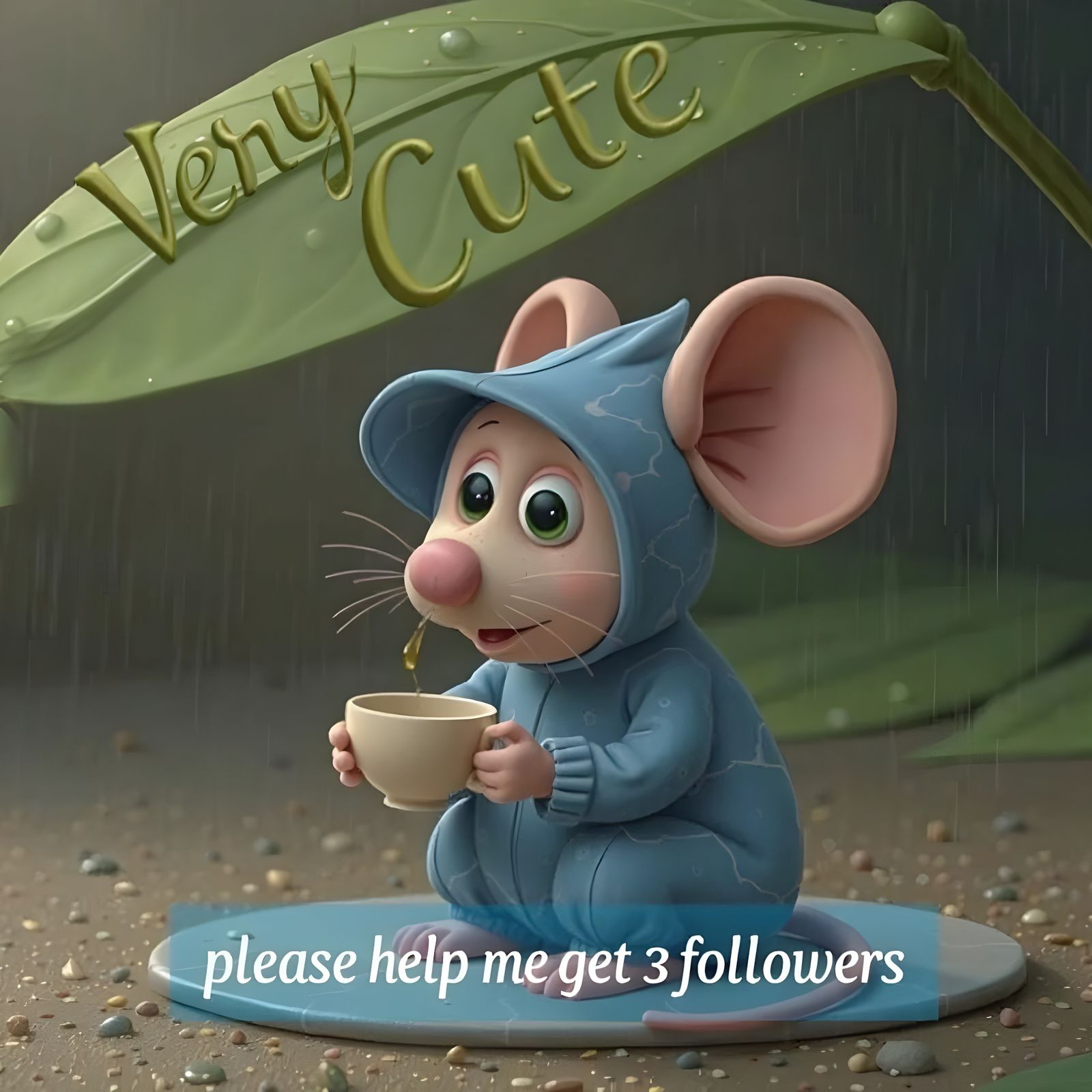 Bold Text Enhanced: "Very Cute" Typography