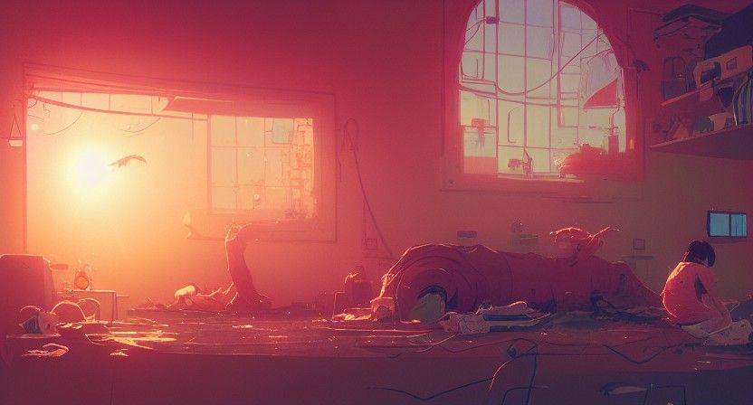 Childbirth Illustration in Digital Art Style