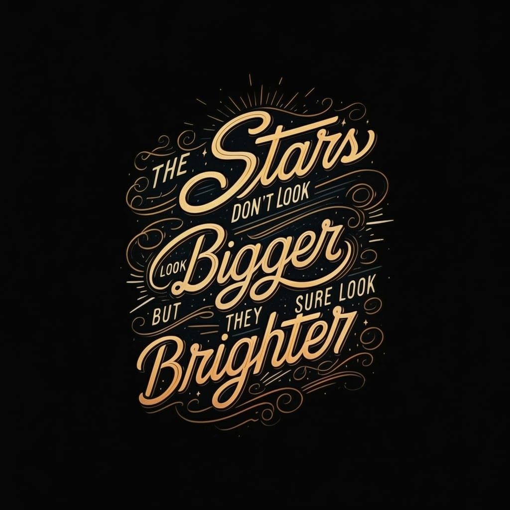 Elegant Calligraphy of Inspirational Star Quote