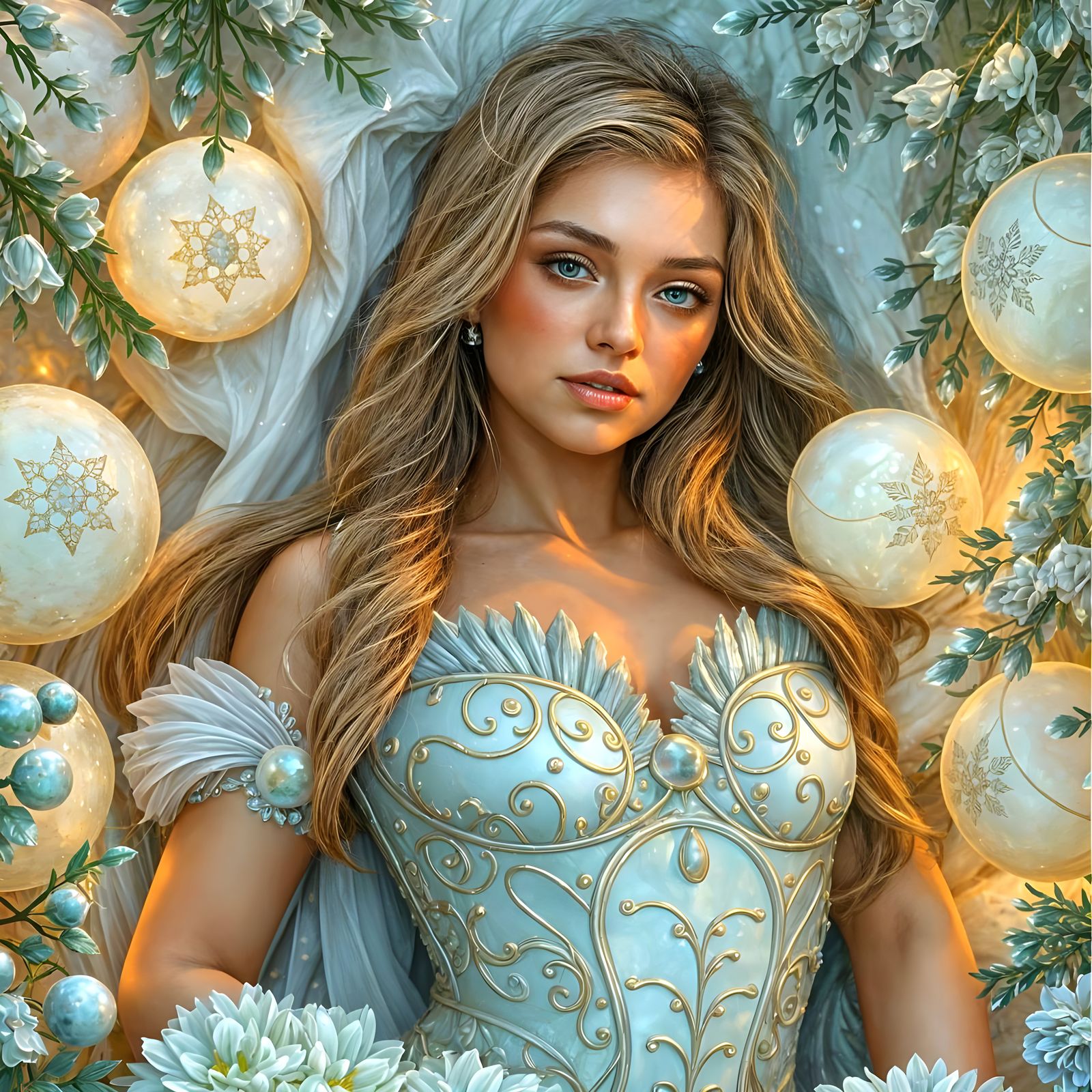 Mystical Fairy Elf Emerges from Ethereal Mist in Watercolor...