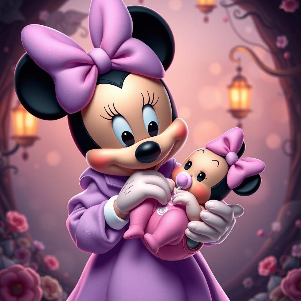 Sisterly Love in Whimsical Wonderland - Inspired by Digital...