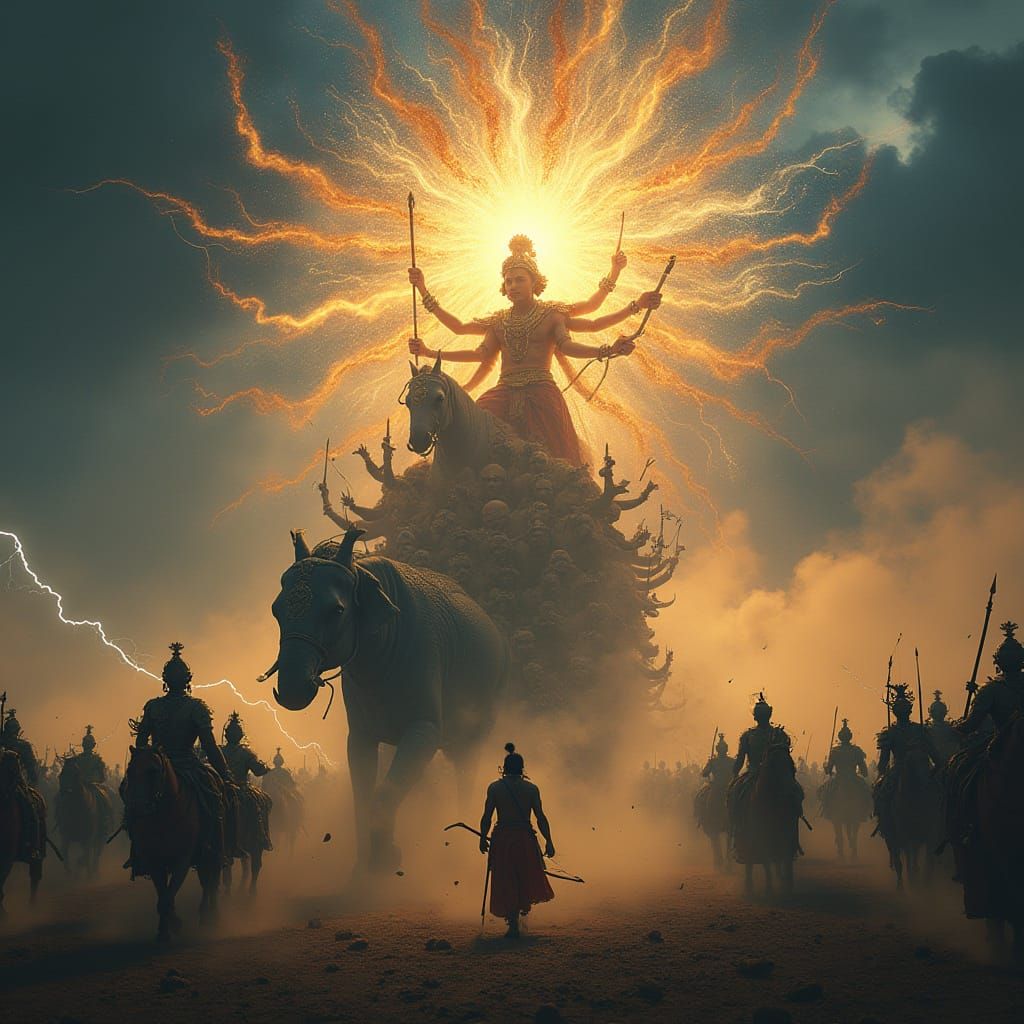 Epic Battle of Kurukshetra: Arjuna Meets Vishvarupa in a Sto...