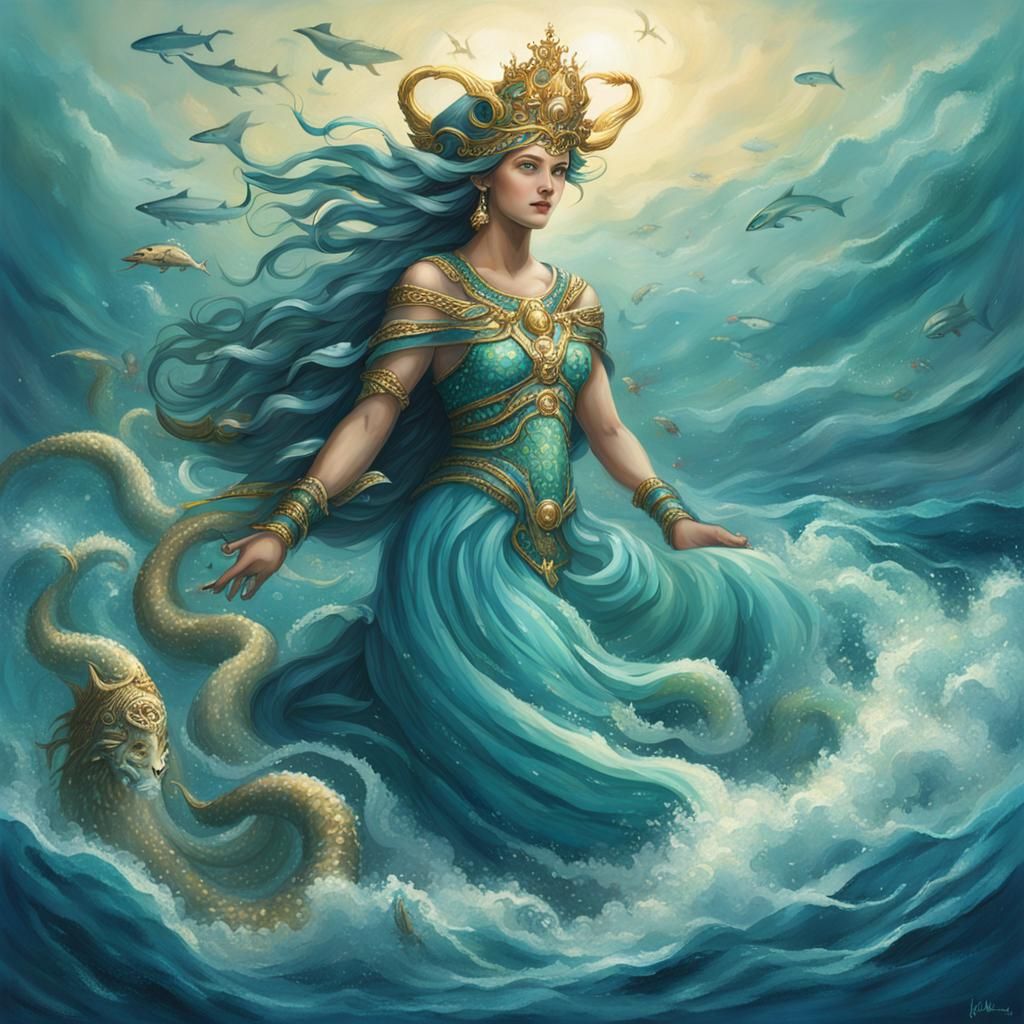 AI Sea Goddess Digital Art