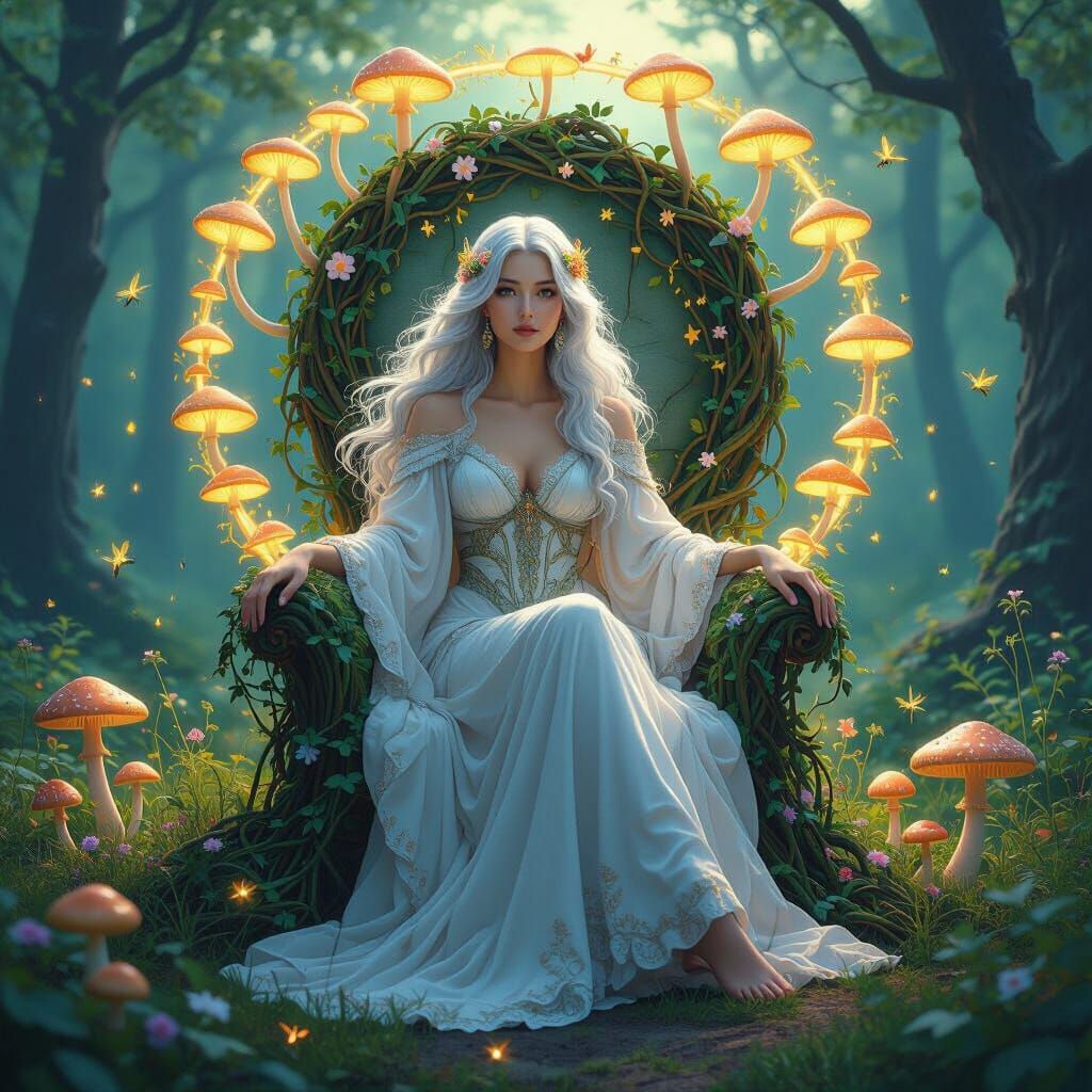 Goddess in Forest Glade as Digital Art