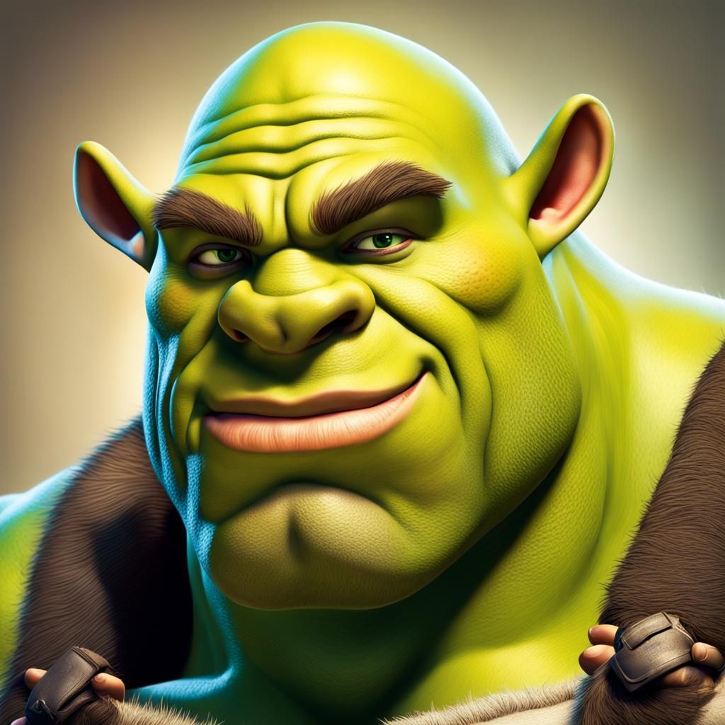 Muscular Shrek: Hyperrealistic Concept Art