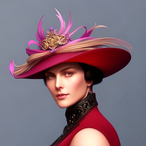 Queen Elizabeth II Portrait in Art Nouveau Style