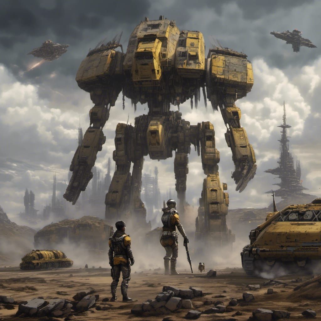 Gundam Pilot Facing Impossible Odds in Retro Sci-Fi Style