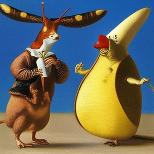 Extraterrestrial Mice Stealing Food, Surreal Art