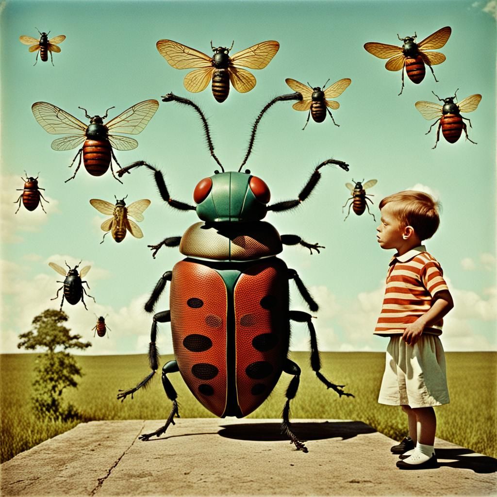 Humanized Insects in Surreal 1960s Photo