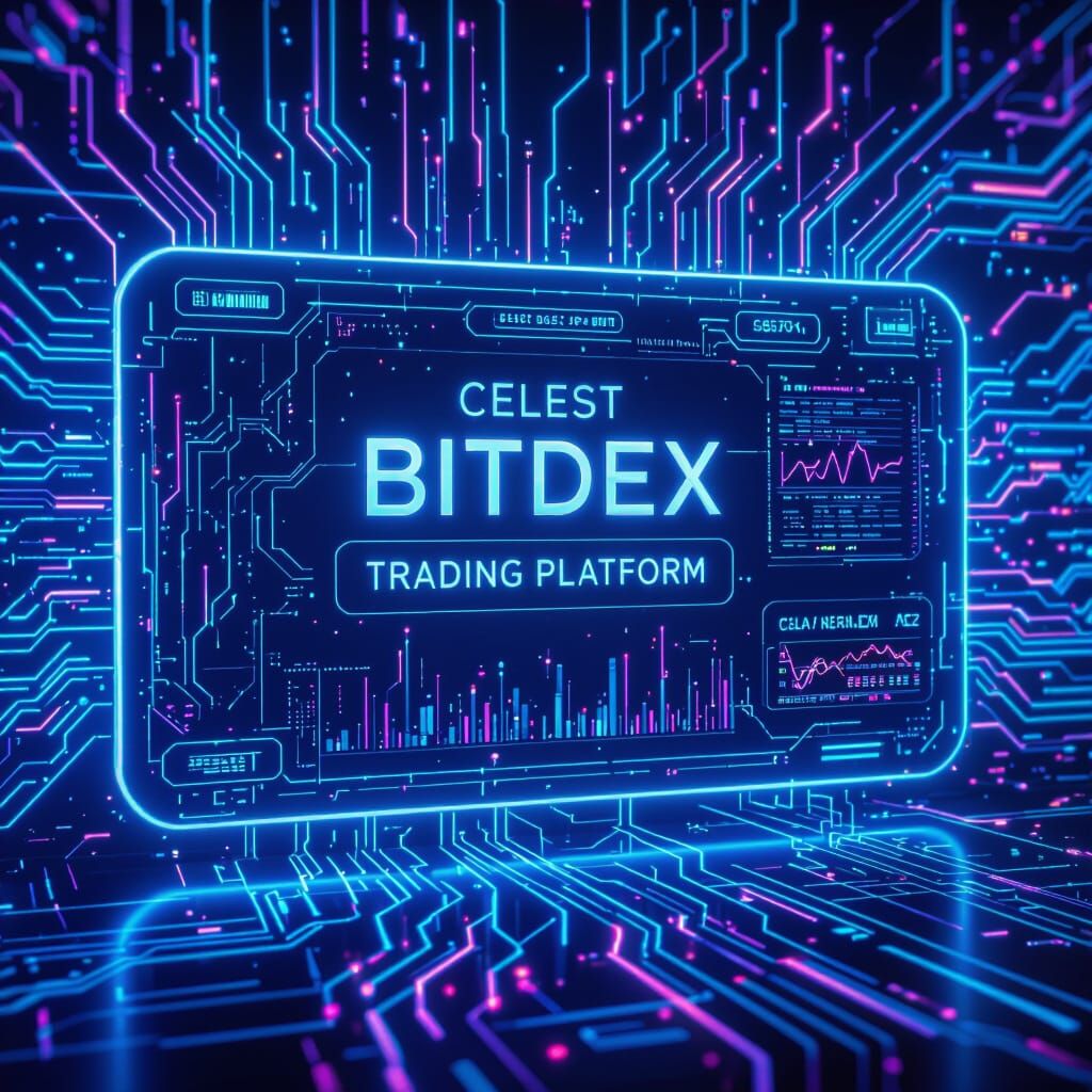 Futuristic Celest Bitdex Trading Platform Interface