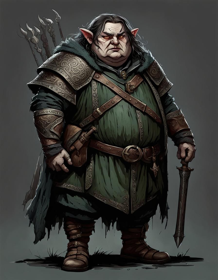 Gothic Hobbit Ranger in Dark Fantasy Art