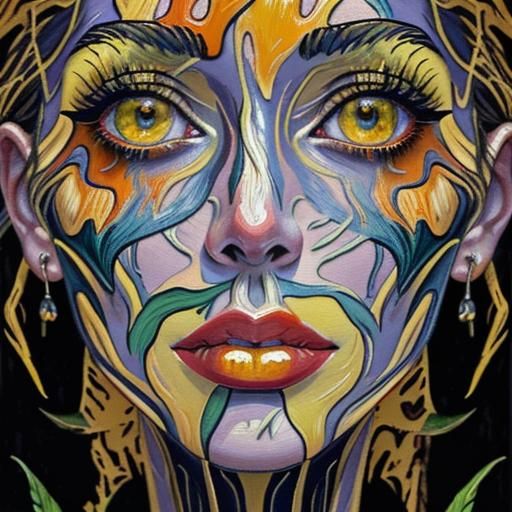 Eerie Forest Sunset: Impasto Oil Painting