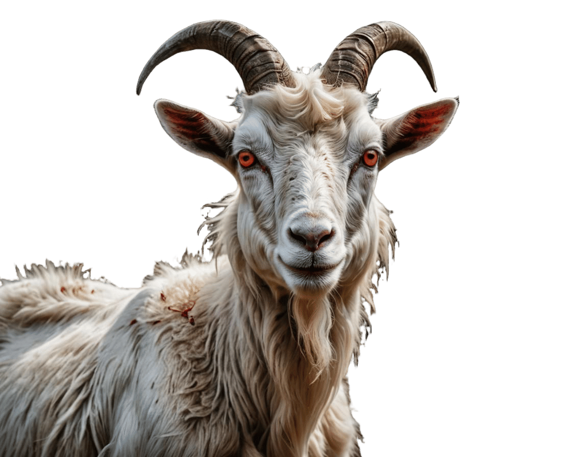 Exquisite Albino Goat in Hyperrealistic Detail
