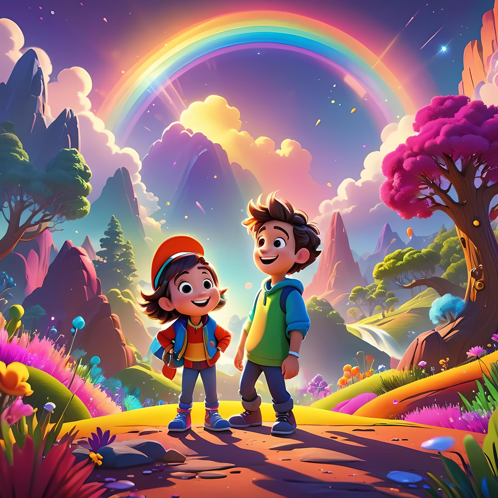 Vibrant Colorful Cartoon Illustration