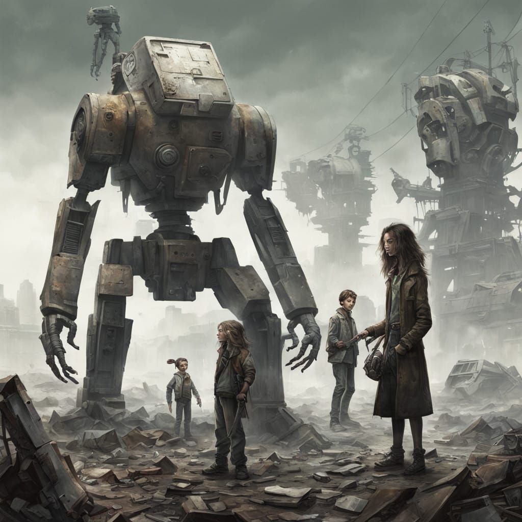 Mutant Duo Examine Apocalypse Robot