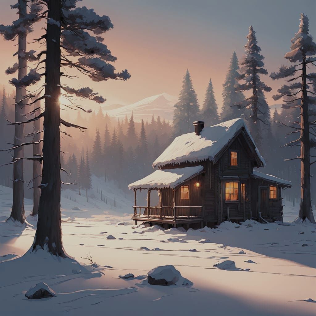 Winter Wonderland in a Snow-Covered Landscape