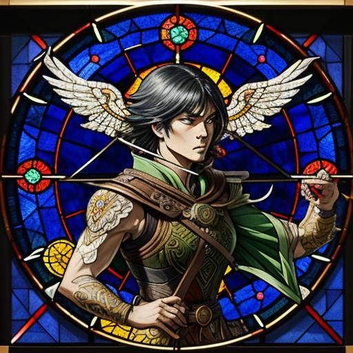 A large mosaic depicting a rebellion involving a stoic archer.