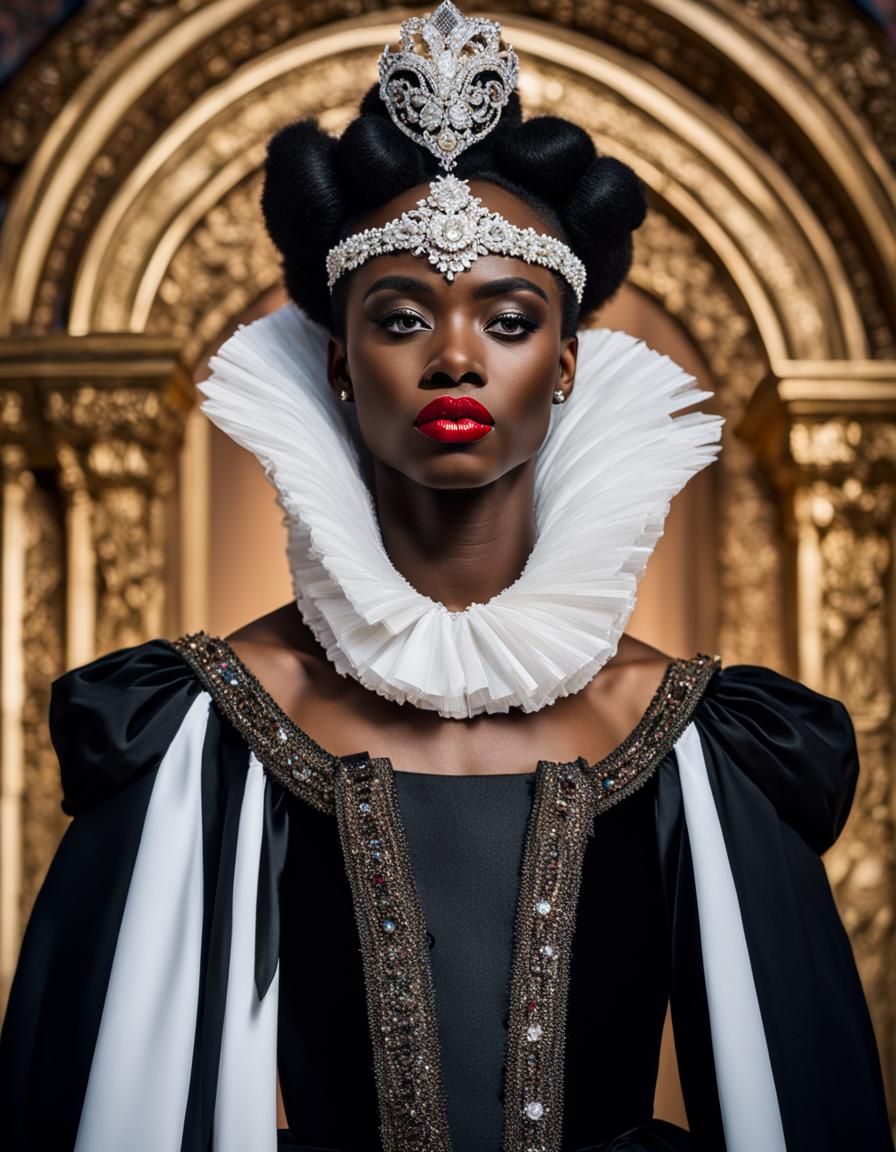 Dramatic Stage Actor in Drag with White Face